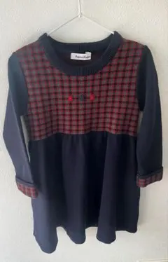 【美品】familiar チェック柄 ワンピース 110cm