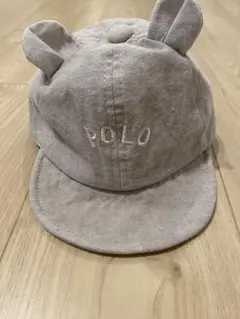 POLO 耳付き　キャップ　ベージュ　44cm