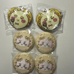 ちいかわ刺繍缶バッジビスケット2 ハートのラバーマスコット シーサー 4点セット