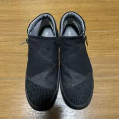 あしながおじさん サイドジップ スリッポン スニーカー ブラック 23cm