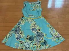 dressbarn 水色 ペイズリー柄 ノースリーブ ワンピース