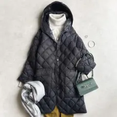 美品▲Gymphlex/キルティングダウンジャケット▲ブラック　黒　ゆったり