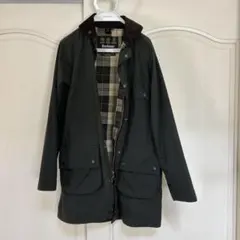 美品 Barbour バブアー ボーダー ワックスドジャケット ネイビー 36