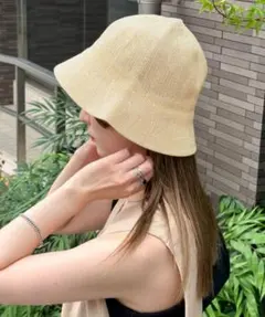 リネンタッチバケットハット