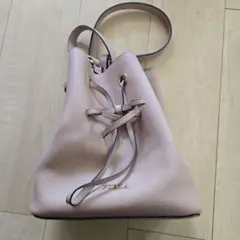 FURLA ベージュ 巾着型ショルダーバッグ