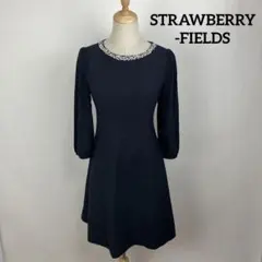 STRAWBERRY-FIELDS ビジュー付ワンピース ストロベリーフィールズ