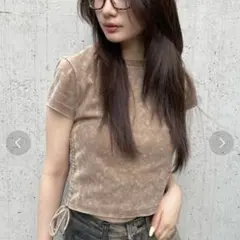 新品　FOREVER21 シャーリング　ヴィンテージ　Tシャツ　ブラウンのサムネイル