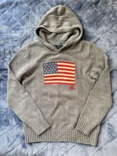 ラルフローレン 星条旗 ニット XL グレー