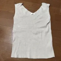 koé ノースリーブ リブニット Vネック ライトグレーのサムネイル