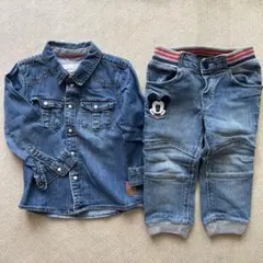 H&ML.D.G.G.デニムシャツとH&Mミッキーパンツセット