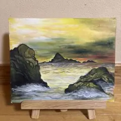 カ*ん様 真作 中村勝之 肉筆画 油彩画 F6号 「 北山崎 」 油絵 風景画