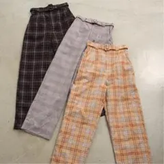 ベルト付きチェックパンツ　定価¥4,290