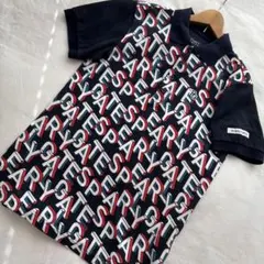 パーリーゲイツ　ポロシャツ　総柄　ネイビー 4 M