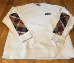 BLACK LABEL 白 チェック柄スウェット