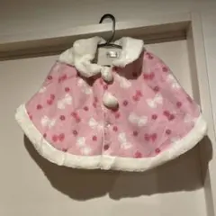 ベビー　ポンチョ　ケープ　ピンク　うさぎ