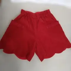 赤 スカラップキュロットスカート