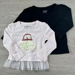 Gap / Cherokee 長袖Tシャツ 2枚セット　ピンク&黒　90cm