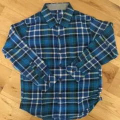 UNIQLO 長袖シャツ 120cm 青系チェック