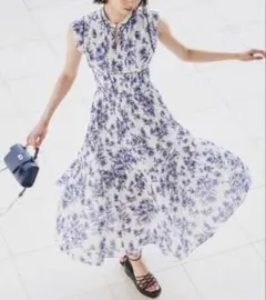 スナイデル　プリントプリーツワンピース