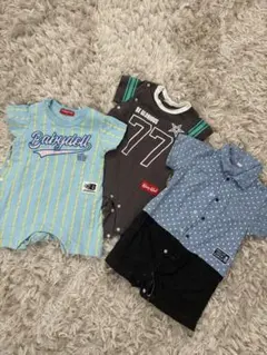 Babydoll ストライプ柄ロンパース 70と80cm