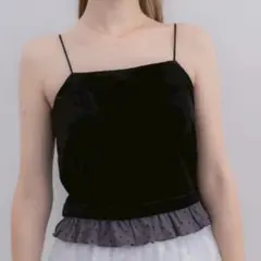 【idem】cup in velours frill camisole