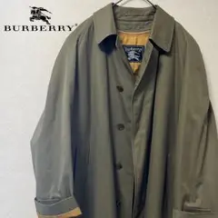 未使用級美品✨　Burberry ステンカラー　コート　ウール　グリーン　L BURBERRY - バーバリー ステンカラーコート ノバチェック