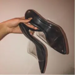 Yello クリア　ブラック　サンダル