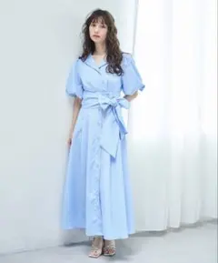 お値下げ♫31 Sons de mode シャツワンピース ライトブルー