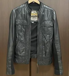 MANGO マンゴー 羊革 ラムレザー レザージャケット レディース