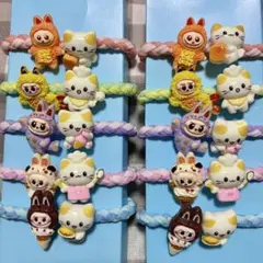 可愛いキャラクター付きヘアゴム10個セット