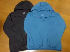 ★未使用 極美品 2着セット ユニクロ ポケッタブル パーカー 撥水 袋有 M★