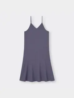 GU　バックリボンキャミソールワンピース ブルー 無地　ジーユー　Lのサムネイル