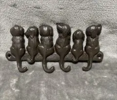 未使用品　ヴィンテージ　コートフック　犬型フック　フック アイアン 鋳鉄 犬用品