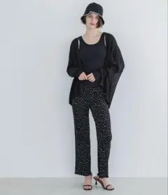 cocaドットプリーツゆるレギンスパンツ　L