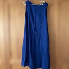 UNIQLOネイビー ノースリーブ ロングワンピース L