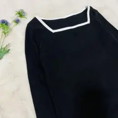 【美シルエット】GU スクエアネック リブカットソー（長袖）