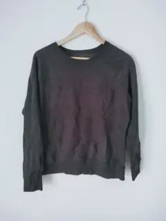 レディース メンズ ブラック トレーナー 【Lサイズ】スウェット 裏起毛あり