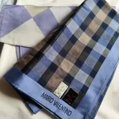 MARIO VALENTINO チェック柄大判ハンカチ2枚セット 新品未使用