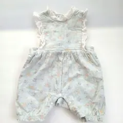 tete a tete 80 水色花柄ロンパース レース付き