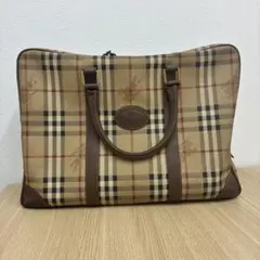 Burberrys ノバチェック ミニトートバッグ レザー ブラウン 舟形