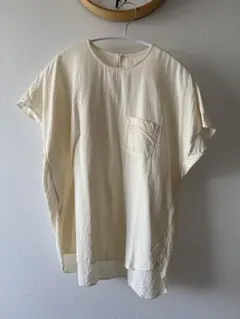 美品 トゥモローランド 2万円 コットンシルクのブラウス ホワイト B420 