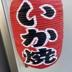 イカ焼き　提灯 赤色 店舗装飾