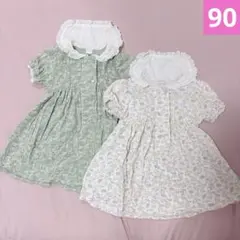 テータテート　ワンピース　90 花柄　双子　お揃い　tete a tete ペア