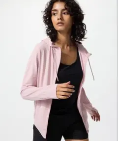 【新品】UNIQLO エアリズムUVカットメッシュフルジップパーカ XLピンク