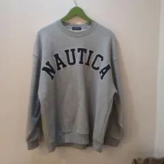 NAUTICA グレー ロゴスウェット
