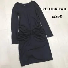 PETITBATEAU プチバトー カットソー ワンピース S ブラック 美品のサムネイル