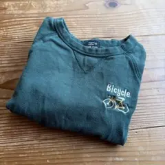 プティマイン　自転車刺繍トップス（グリーン）　120