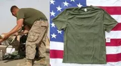 米軍放出品 未使用 USMC　OD　Ｔ−シャツ　XL　ドライ　TS984のサムネイル