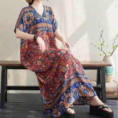 ワンピース マキシワンピース　ロングワンピース リゾートドレス ゆったりたっぷり