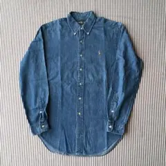 【雰囲気◎】ラルフローレン ボタンダウンシャツ M デニム